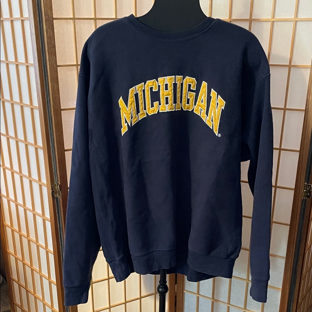 Y2K Steve & Barry's Michigan Navy Crewneck Sweater